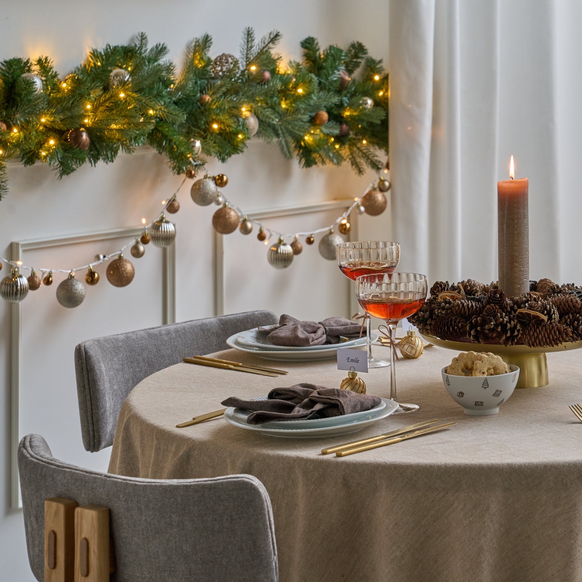 Honest Tischdecke Melange rund